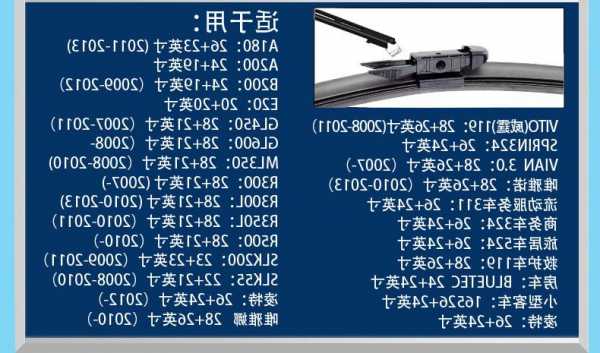 奔驰glk雨刮片尺寸，奔驰glk雨刮片尺寸图